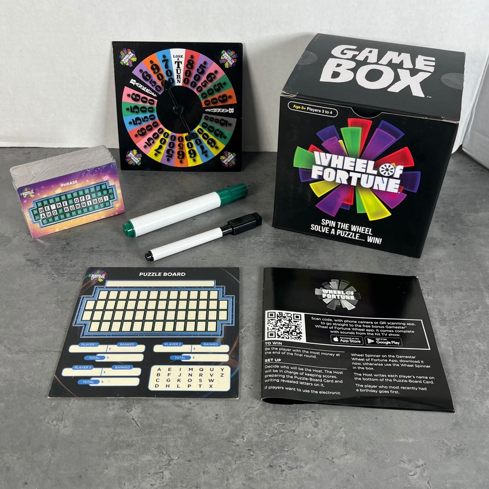 Wheel of Fortune Game Box Board Game Family Fun Night New Open Box Excellent